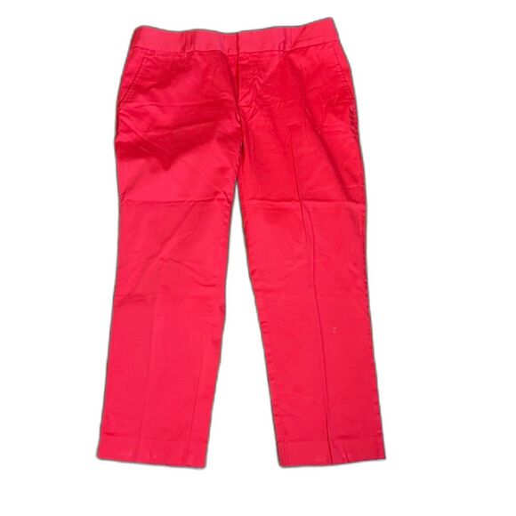 Banana Republic Sateen Crop Pants Bird of Paradise Pink Red Floral 10 Stretch - Picture 2 of 8